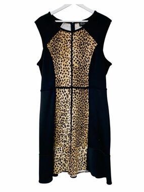 🖤Nicole Miller Black/Leopard Print Dress-Celeb Style-Business Casual-Y2K🖤